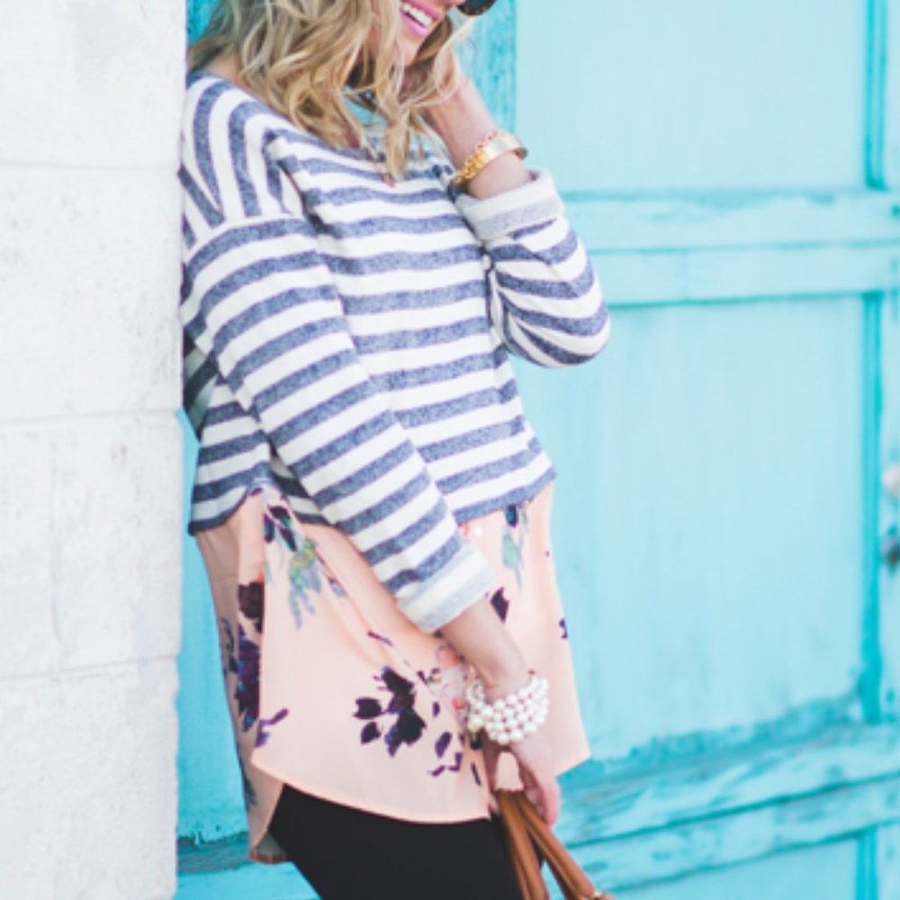 EUC Anthropologie Postmark Layered Sweater Floral Top Size M - Picture 4 of 11